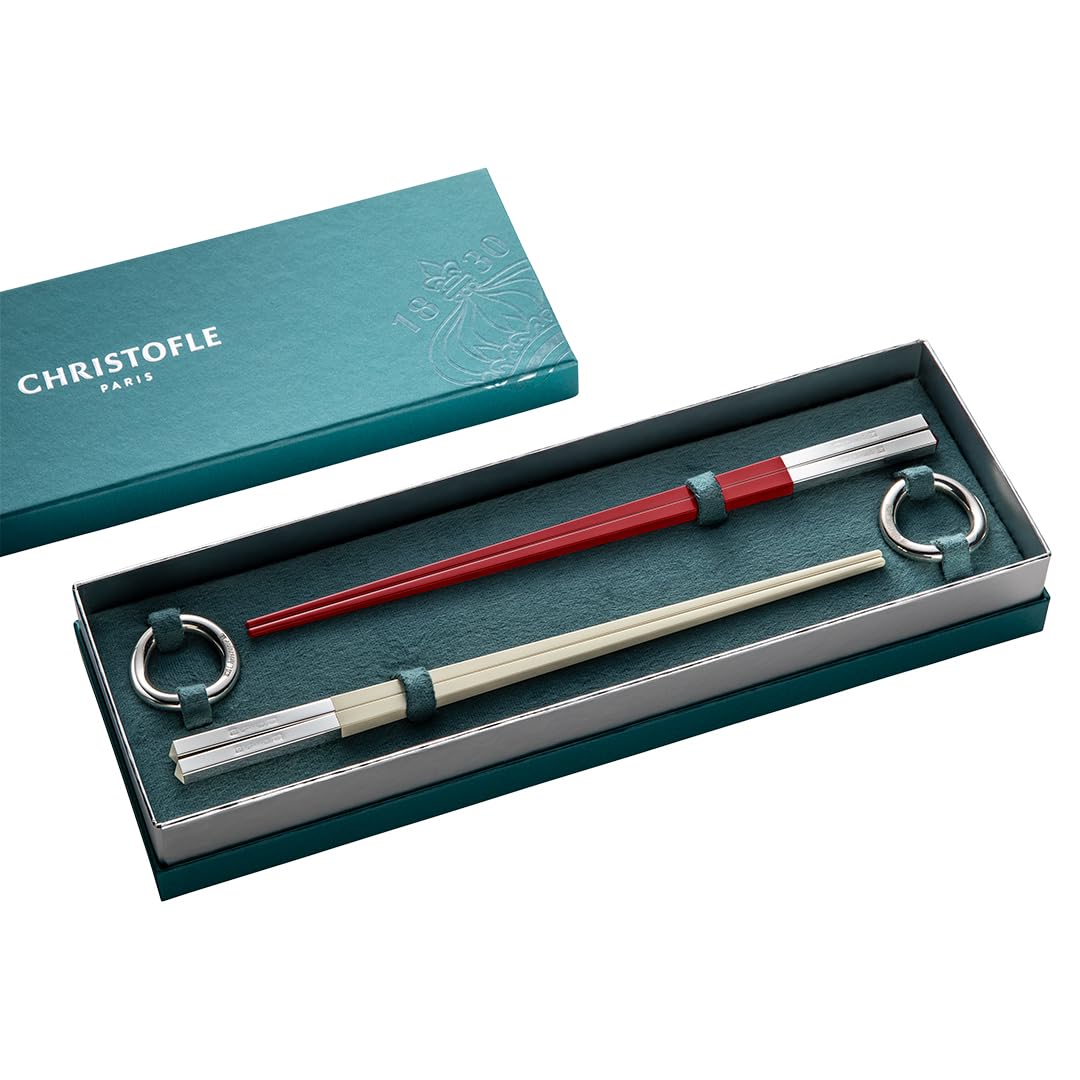 クリストフル ユニ 箸 ペアセット (ルージュ&ブランシュ)〈2膳セット〉 クリストフルユニ 箸 ペアセット (ルージュ&ブランシュ)〈2